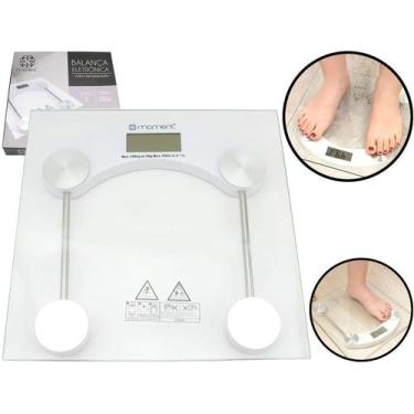 Imagem de Balança Corporal Digital Base Em Vidro Temperado Banheiro Academia Fit