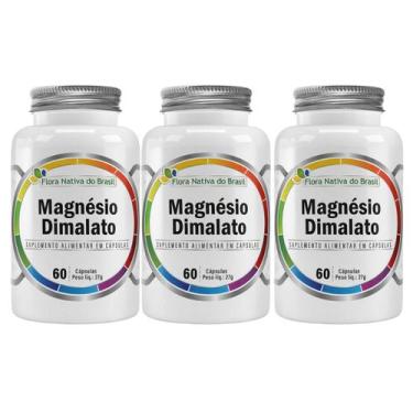 Imagem de Kit 3x Magnésio Malato 60 Cápsulas Flora Nativa