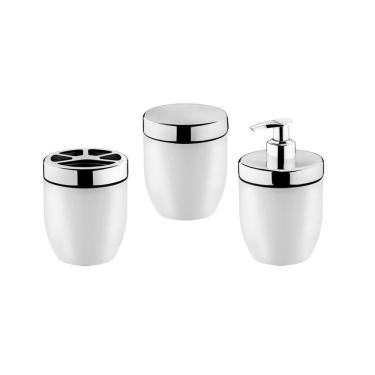 Imagem de Kit Acessórios Para Lavabo Acquaset Porta Escova Sabonete