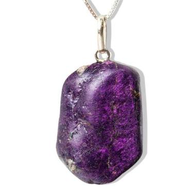 Imagem de Colar Pedrinha Purpurita Natural Montagem Pino Prata 950 - CristaisdeC