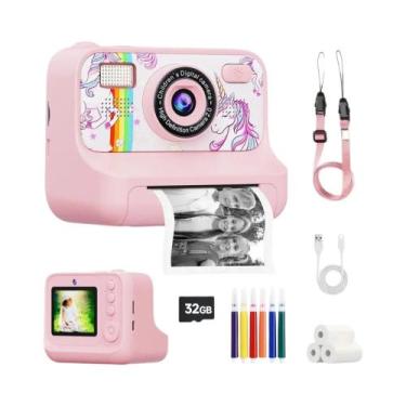 Imagem de Câmera Digital Infantil Com Impressão Instantânea Térmica Para Fotos E
