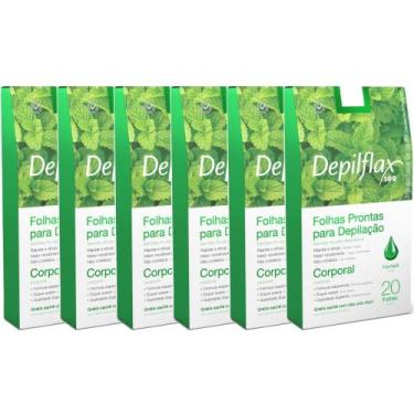 Imagem de 120 Folhas Prontas Depilação Corporal Depilflax Hortelã