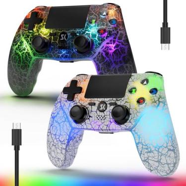 Imagem de Pacote de 2 controladores sem fio para PS4 Boowen com bateria de 1000m