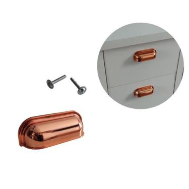 Imagem de Kit 14 Puxador Concha Quadrado para Gavetas Armários Móveis - Compras 