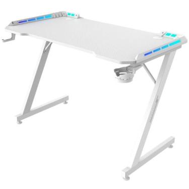 Imagem de Mesa Gamer SuperFrame Epic RGB, Com Suporte Para Headset e Copo, Branc
