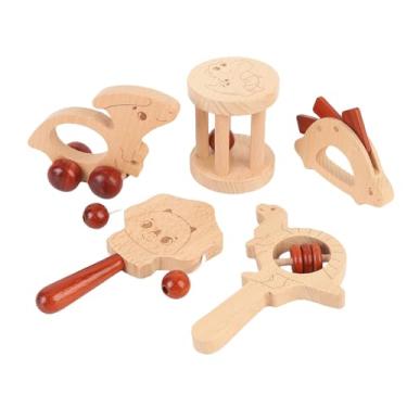 Imagem de Mingzhe Conjunto de Madeira Treinamento Educacional Treinamento de Bebês Chocalhos Com Bolsa de Armazenamento para Bebês