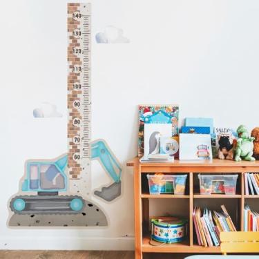 Imagem de Adesivo Régua de Parede Infantil Construção 04 Escavadeira Medidor de Altura Quarto Criança