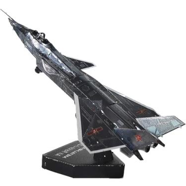 Imagem de 3D Metal Puzzle for Adults with Fighter Jet Airplane Design for Men & Military Enthusiasts,DIY Assembly Attack Planes Model Building Kit, Brain Teaser Puzzles for Home Desk Decor Art Craft (Black)