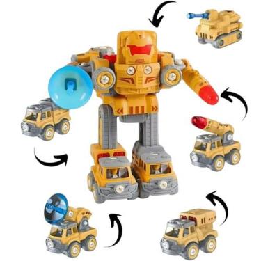 Imagem de Robô Caminhão Brinquedo 5 Em 1 Monta Desmonta 122 Peças - Toys