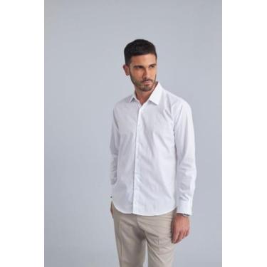Imagem de Camisa Social Masculina Manga Longa Slim branca - Ducce Stain, Cinza, 
