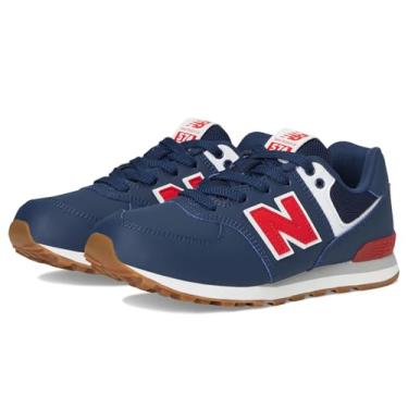 Imagem de New Balance Tênis masculino 574 V1 com cadarço, Nb Azul Marinho/Team Red, 16