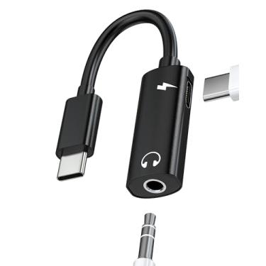 Imagem de Adaptador de fone de ouvido USB C para AUX para iPhone 16 15 Pro Max DAC 3,5 mm (2 em 1) cabo carregador de áudio com conector duplo compatível com Samsung Galaxy Splitter Cord para telefone Apple com