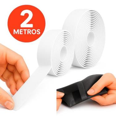 Imagem de Fecho Adesivo 2 Metros 50mm Largo Autoadesivo Forte Branco - Genérico