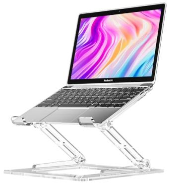 Imagem de VIGLT Suporte de laptop para mesa, suporte de laptop de acrílico portátil, suporte ergonômico ajustável para notebook MacBook Air Pro, Dell XPS, HP (10-17,3 polegadas)