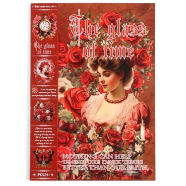 Imagem de Auguro Adesivo vintage efêmera 24 folhas pré-cortadas 300 washi adesivos de diário de papel para adultos pessoas adesivos de scrapbook suprimentos