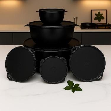 Imagem de Kit 6 Potes Plastico Redondos Cozinha Armazena Alimentos Bowl Livre Bp