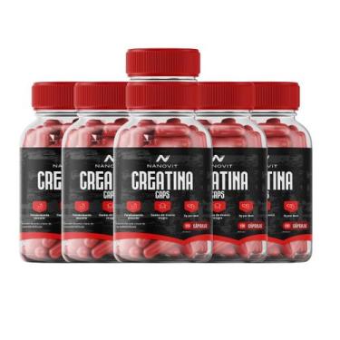 Imagem de Creatina Monohidratada Pura em Cápsulas Nanovit, 6 potes - 180 dias
