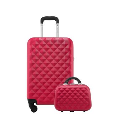 Imagem de Mala de Viagem Tamanho Média 23kg Rodas 360 com Frasqueira Gladiador Diamond com D1MFRAD1 (Cereja)