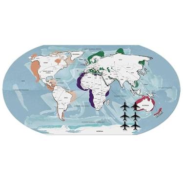 Imagem de Painel Mapa Mundi 43x85cm, com ímãs, Mural Magnético, Quadro Metálico, para fixar Fotos, Recados - Geguton