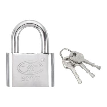 Imagem de PATIKIL Cadeado com chave, 2,4 polegadas de largura, pino de aço, cadeados marinhos com chave diferente para porta ao ar livre, cerca, ferrolho armário, caixa de ferramentas de armazenamento, armário