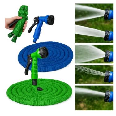 Imagem de Mangueira Mágica Expansível Flexível 30m 7 Modos de Jato – Para Jardim, Quintal, Lavagem de Carro e Limpeza