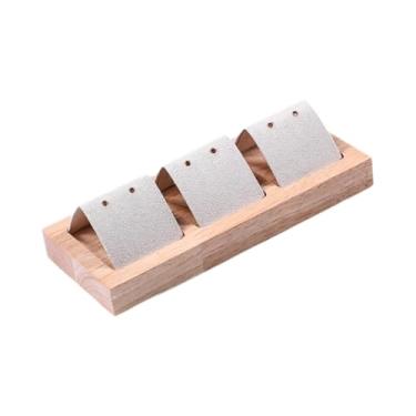 Imagem de oshhni Suporte para brincos pendurado com furo, base de madeira rústica, suporte para exibição de joias, organizador de orelhas para feiras, brincos de, Segure 3 Pares