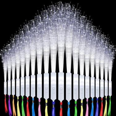 Imagem de Varinha de fibra óptica Oleitodh White LED Light Up, pacote 128