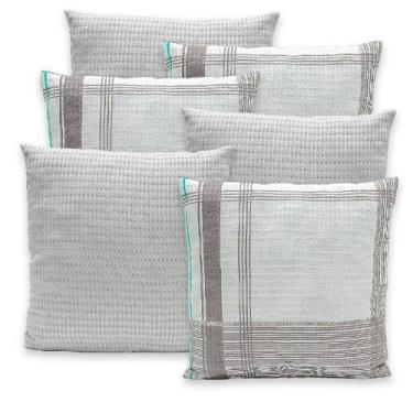 Imagem de Kit 6 Capas de Almofadas Piquet 40x40 Com Zíper Favinho Decoração - Ra