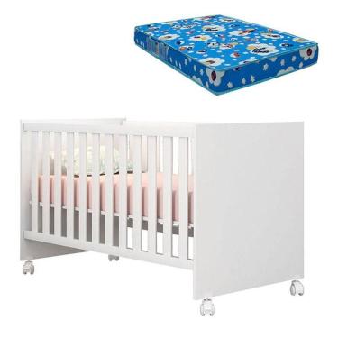 Imagem de Berço Americano Doce Sonho 100 Branco Brilho Com Colchão Tend Tudo – Qmovi