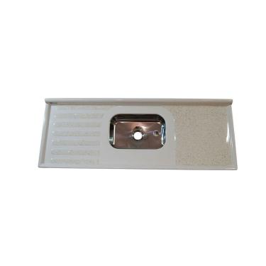 Imagem de Pia sintética Corso Isocril branca 2m cuba inox