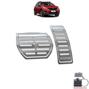 Imagem de Pedaleira Automático Aço Inox Peugeot 2008 2020 2021 Prata