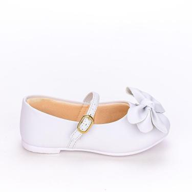 Imagem de Sapatilha Infantil Feminina Kidy Estilo Boneca Laço Branco