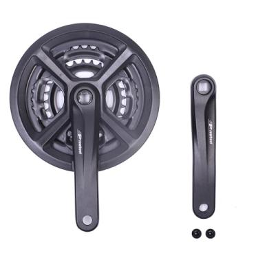 Imagem de PROWHEEL Pedaleira MTB de 170 mm, velocidade 7/8 28-38-48T pedaleira MTB fixa de uma peça, roda de corrente e protetor de corrente de substituição, compatível com MTB de 7/8 velocidades, corrida MTB