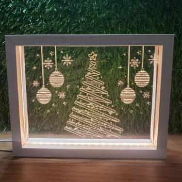 Imagem de Luminária Led Natal Porta Retrato Abajur Quadro Usb - FGK