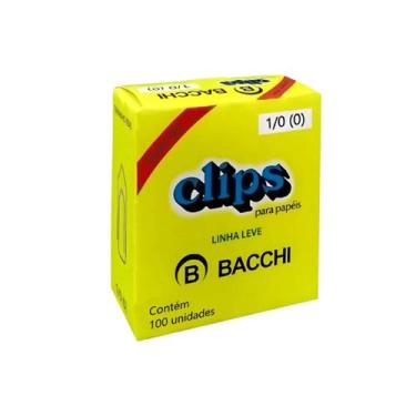 Imagem de Caixa com 100 clips galvanizados 1/0 (0) clipes bacchi novos