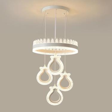 Imagem de Luminária pendente de acrílico LED moderna, lustre LED com altura ajustável, luminária pendente de acrílico para cozinha, ilha, sala de estar, quarto, cabeceira, sala de jantar, corredor, lu