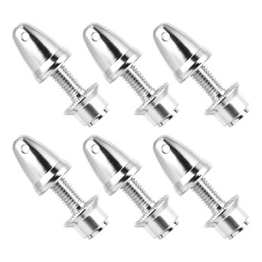 Imagem de ZOWZEA 6 Pack RC Propeller Adapter, 3.17mm Motor Shaft Aperture to 6mm Output Axle, Aluminum Bullet Spinner Prop Saver for RC Airplane Brushless Motors DIY Parts