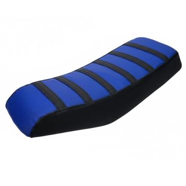 Imagem de JMCHstore Capa de assento de mini bicicleta com nervuras azuis, capa de assento macia para Monster Mega Moto MMB80 80cc MMB105 105cc, para Coleman Realtree RB100 RT100 Mini peças de reposição de