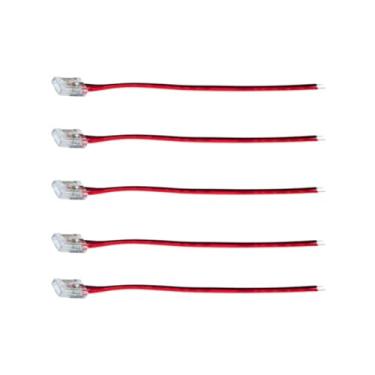 Imagem de Kit 5 Cabo Conector Rabicho Fita Led Cob 2 Vias 5mm Ip20