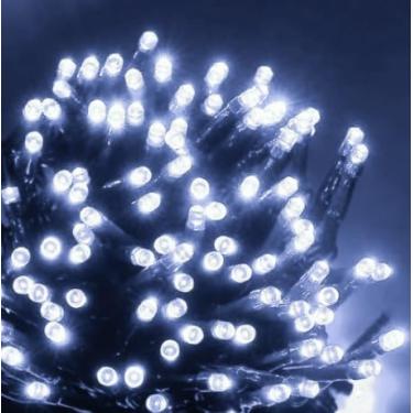 Imagem de Pisca-Pisca LED 10 Metros com 100 Lâmpadas | Cordão Decorativo 110V com 8 Modos de Luz | Ideal para Natal, Árvores, Quartos, Festas e Ambientes Internos (Branco Frio)