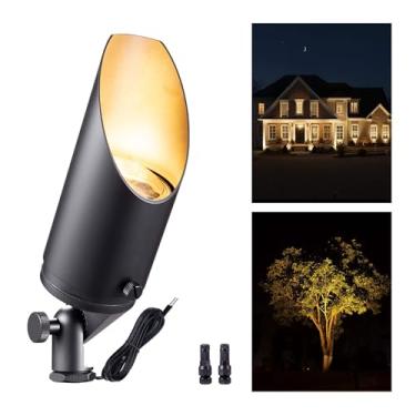 Imagem de Gardenreet Holofotes De Latão Para Paisagens, Baixa Voltagem - Luminária Led Áreas Externas 12 V, Com Fio, À Prova D'Água Ip65, Cobertura Elástica Preta Jardim Externo, Quintal, Casa Na Árvore Sem L