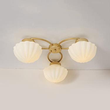 Imagem de KSSTEVNBD Lustre, luminária de teto embutida para casa com sombra de vidro moderno quarto luz de teto nórdica sala de estar perto do teto luminária de mesa de jantar interna luminária de teto (B)/One