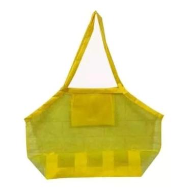 Imagem de Sacola Bolsa Praia Rede Viagem Drenante Infantil Camping (Amarelo)