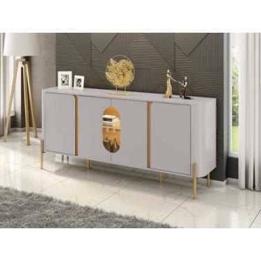 Imagem de Aparador Buffet Apollo para Sala com Portas de Vidro e LED - Mega Faci