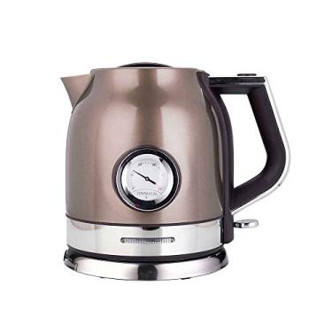 Imagem de Chaleira elétrica de aço inoxidável 1,8L para uso doméstico com medidor de controle de temperatura da água, aquecimento rápido, bule de chá para ferver (cor: Argento) esperançoso