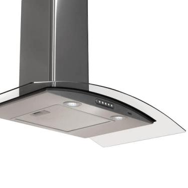Imagem de Coifa Moob Vidro Curvo Inox Duto Slim 90 CM - 127V, 110V
