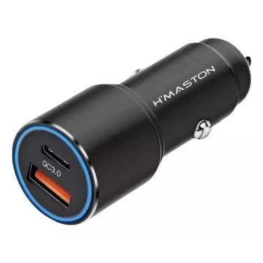 Imagem de Carregador Veicular 45w Turbo Usb/usb-c Carga Ultra Rápida Cor Preto -
