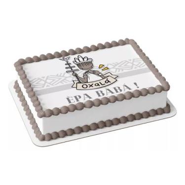 Imagem de Papel arroz para bolo aniversário festa comemoração Orixá Oxalá - Cati