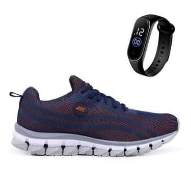 Imagem de Tenis Masculino Para Caminhada Academia Dia a Dia + Relógio Digital Fi