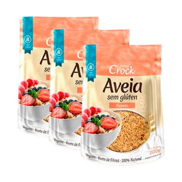 Imagem de Kit 3x: Farelo De Aveia Sem Glúten Leve Crock 200g